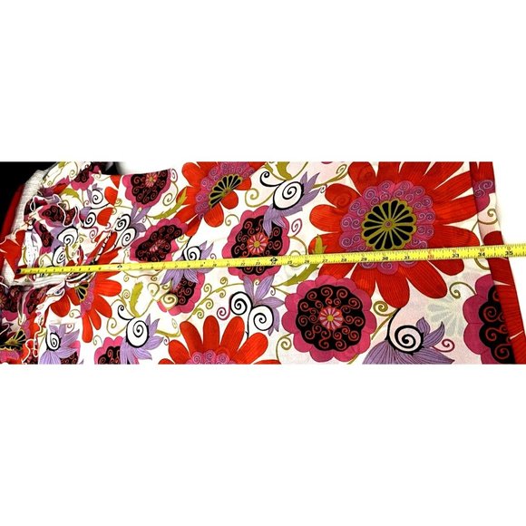 Trina Turk Colorful Bold Floral Print Silk Blend Tunic Dress Size 4 Semi Sheer - Picture 8 of 10